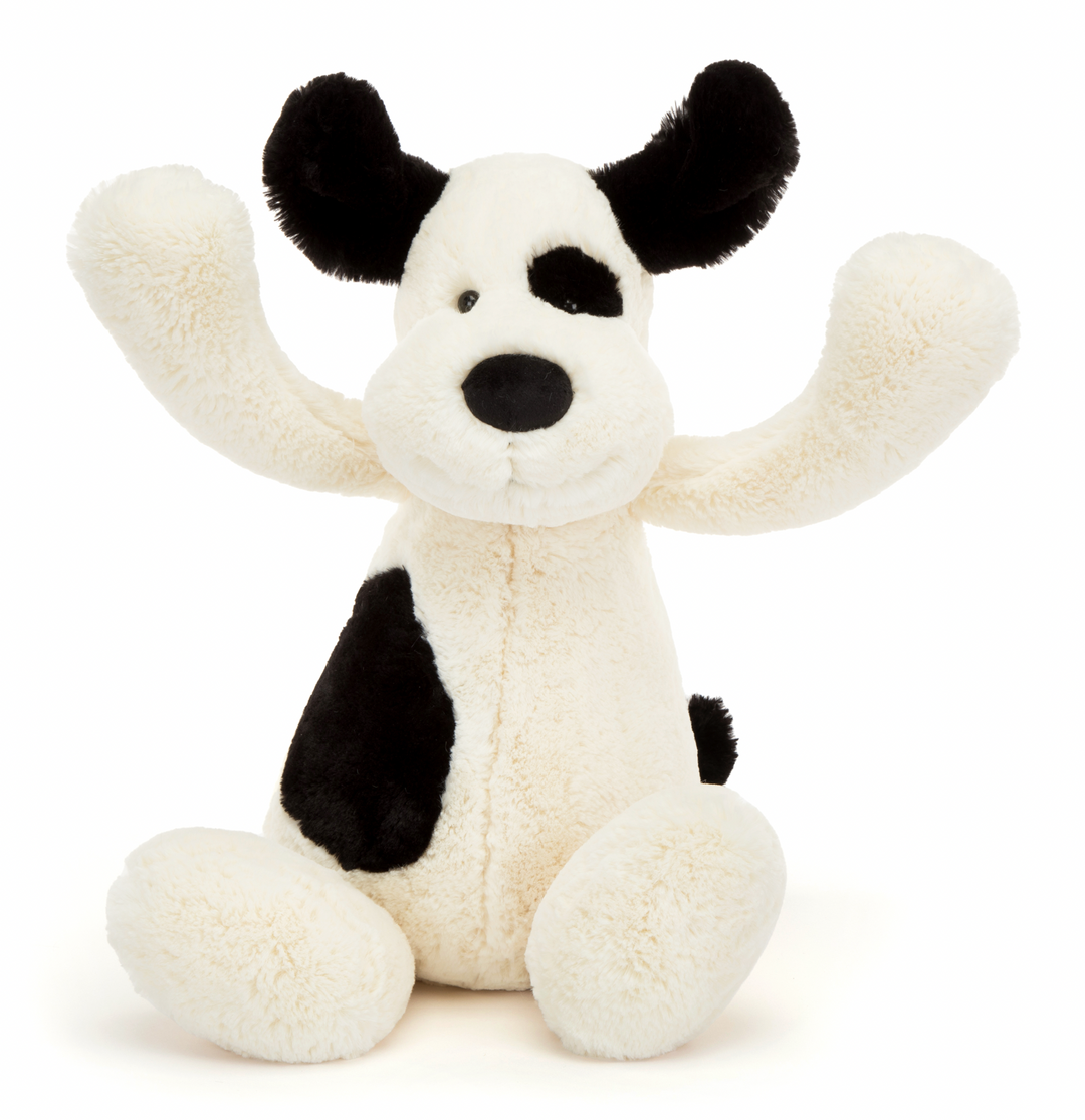 Jellycat Bashful Black and Cream Puppy
