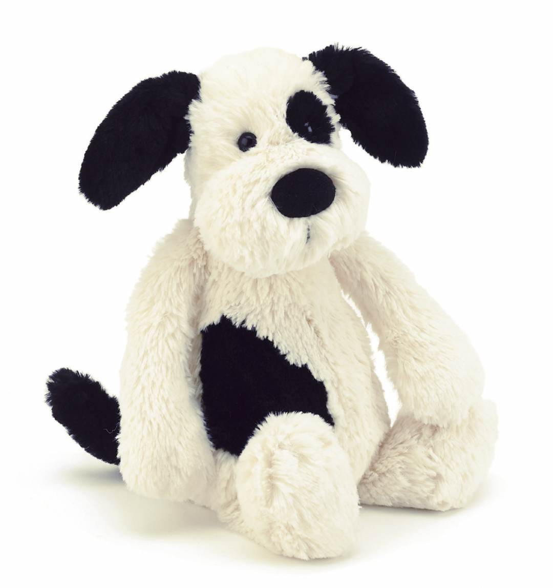 Jellycat Bashful Black and Cream Puppy