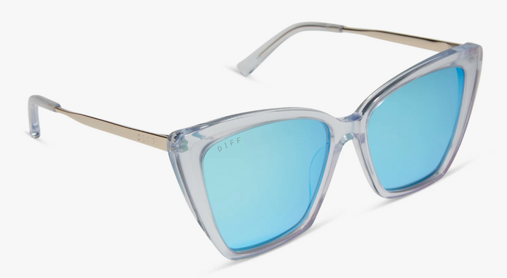 DIFF- Becky II Opalescent Turquoise + Turquoise Ice Mirror Sunglasses