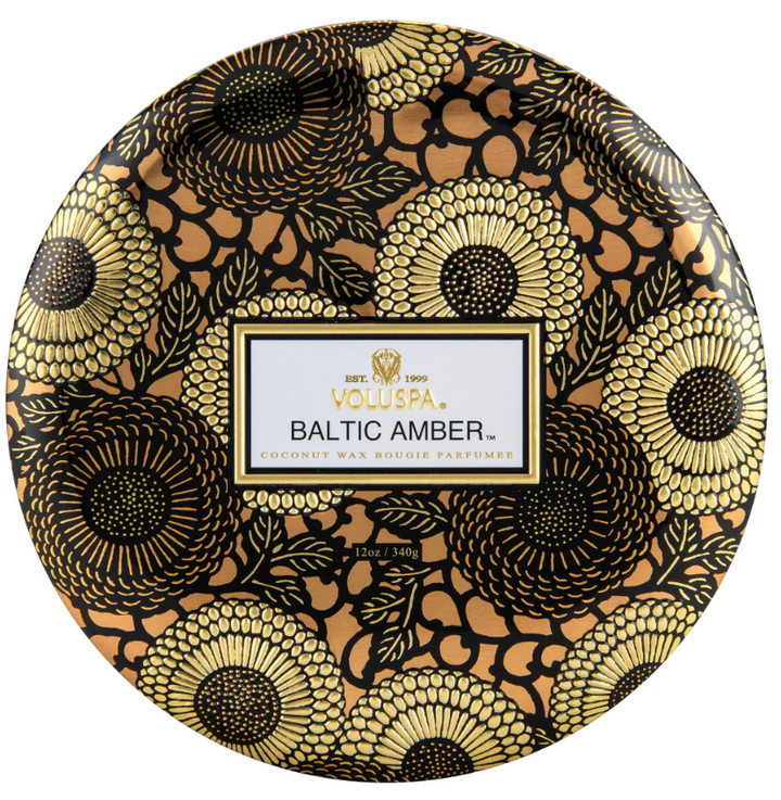 Baltic Amber 3 Wick Tin Candle
