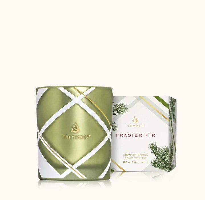 Frasier Fir Frosted Plaid Poured Candle, 6.5 oz