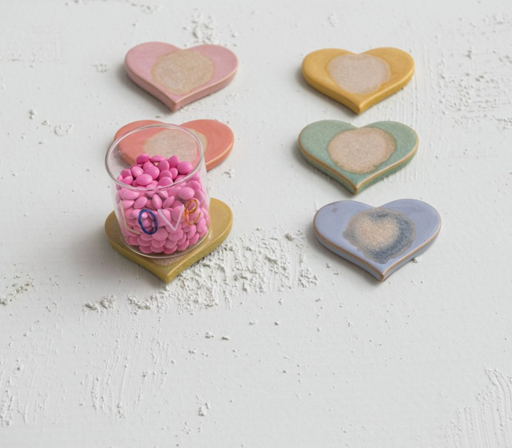 Stoneware Heart Shaped Coaster