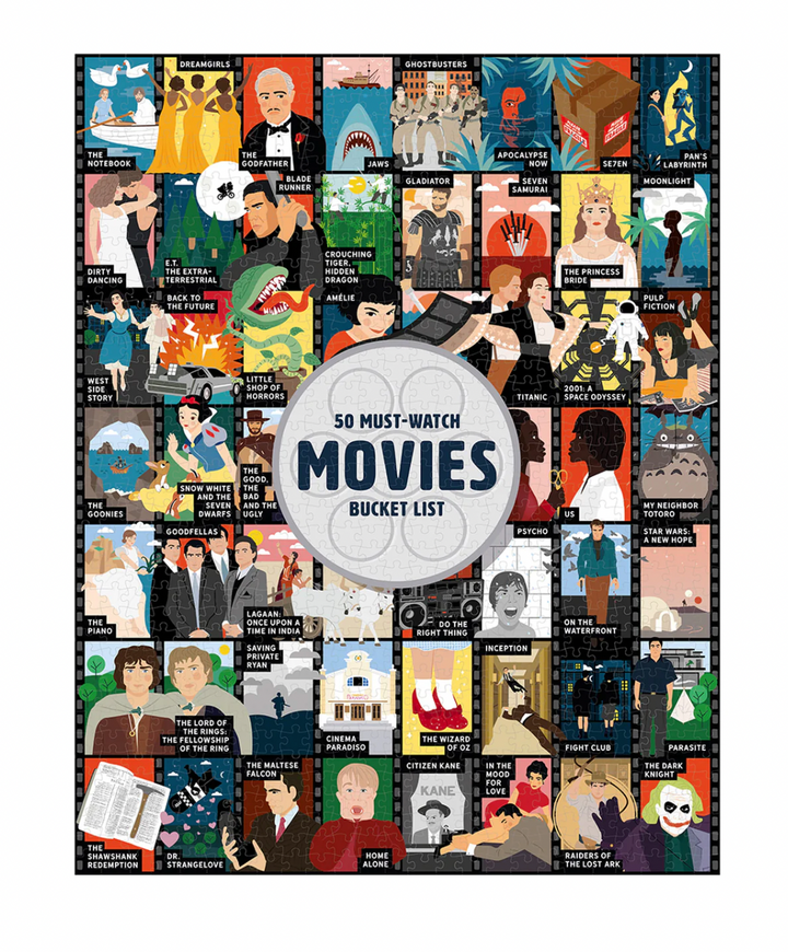 50 Must-Watch Movies Bucket List Puzzle, 1000 pieces