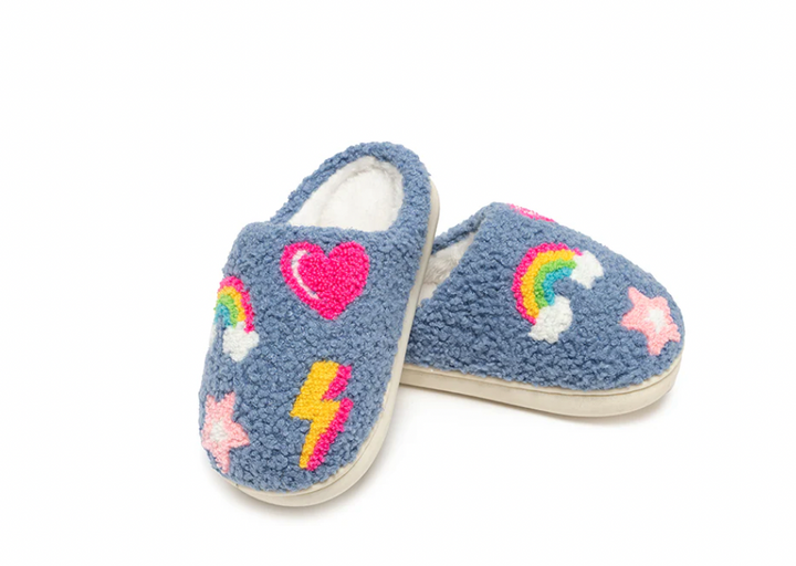 Kids Denim Patch Slippers