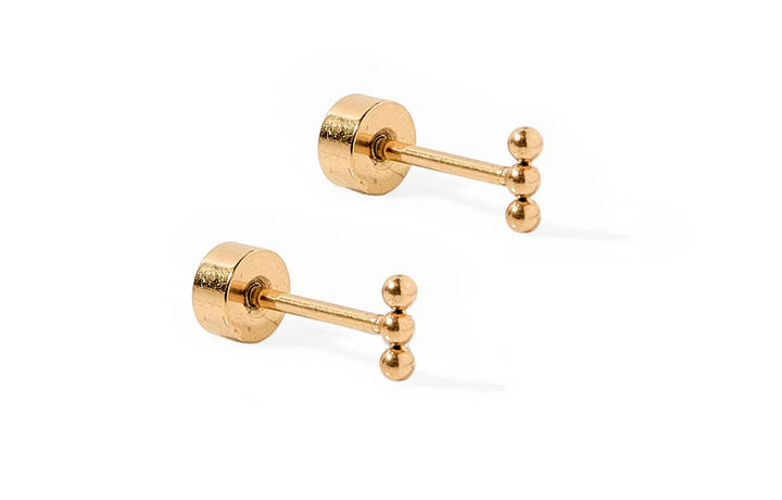 Tally Gold- Screwback Stud Earrings