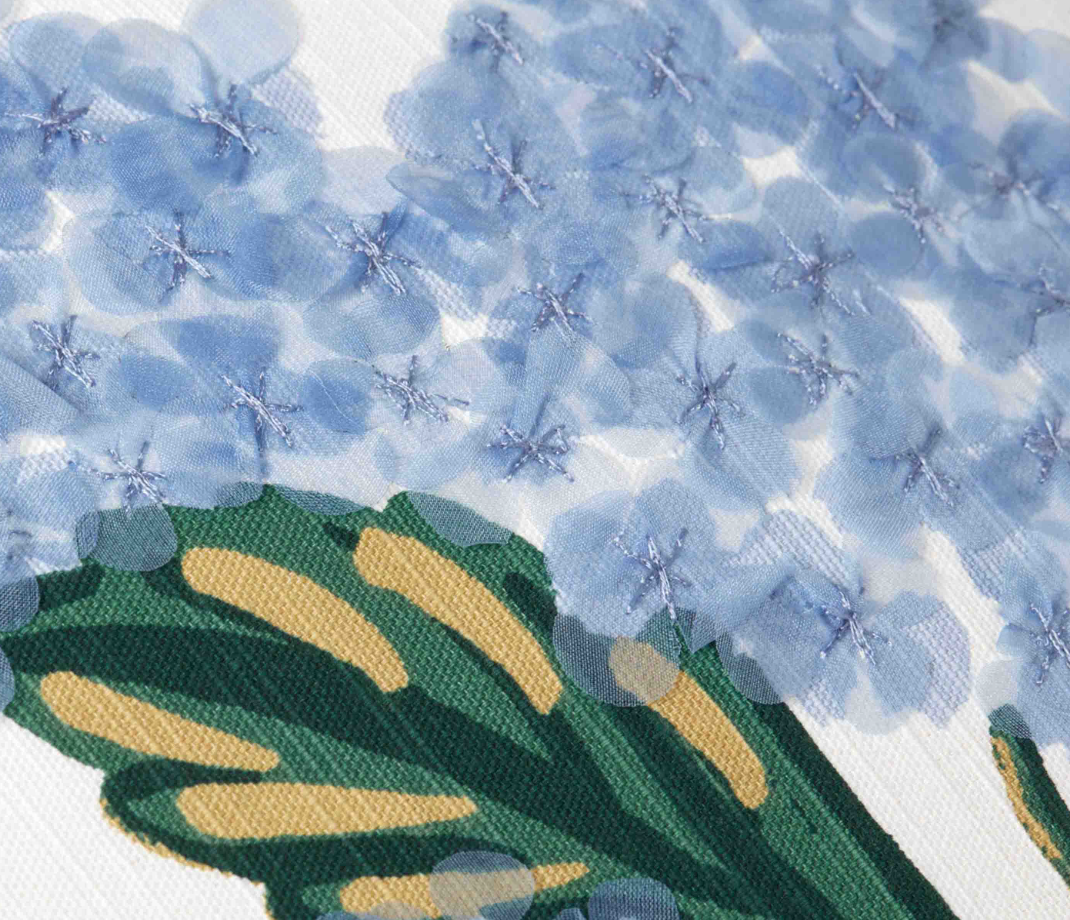 Hydrangea Bouquet Embellished Pillow