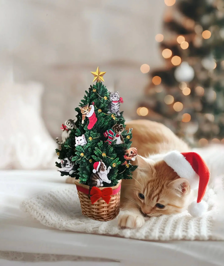 Mini Meowy Christmas Tree Pop-Up Card