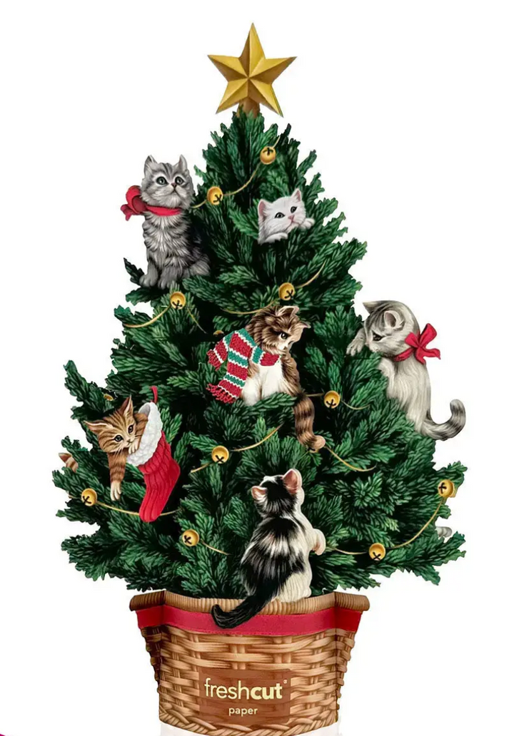 Mini Meowy Christmas Tree Pop-Up Card