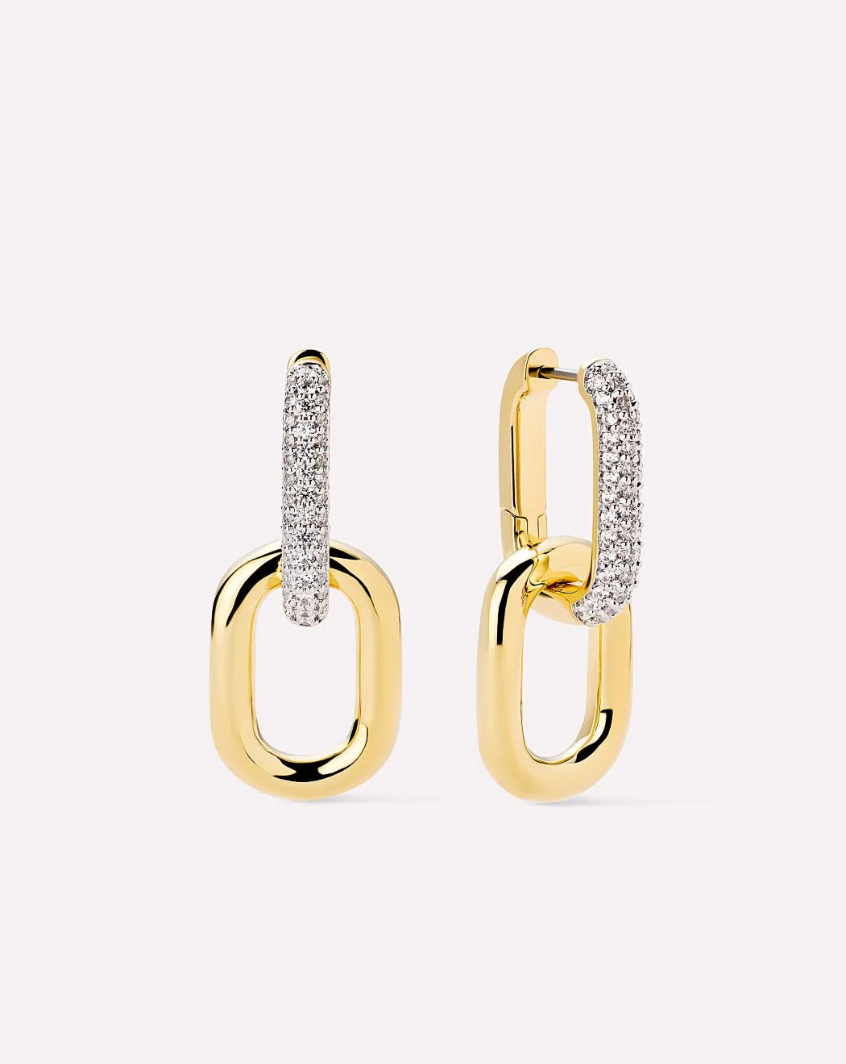 Ash Double Pave Drop Earrings
