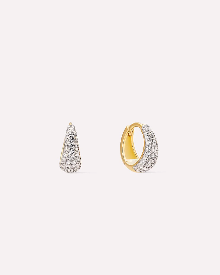 Nate Pave Huggie Earrings