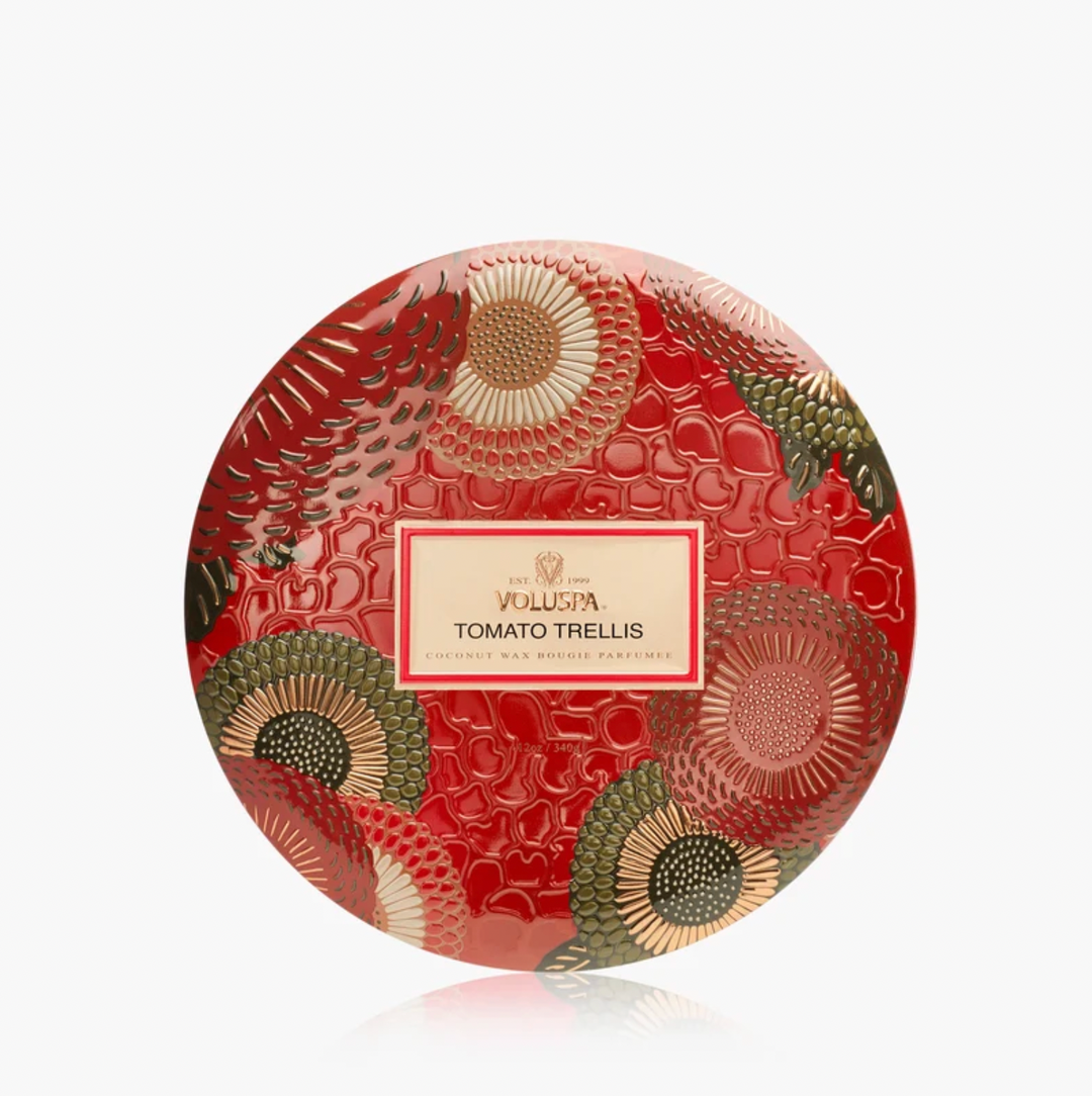 Tomato Trellis 3 Wick Tin Candle