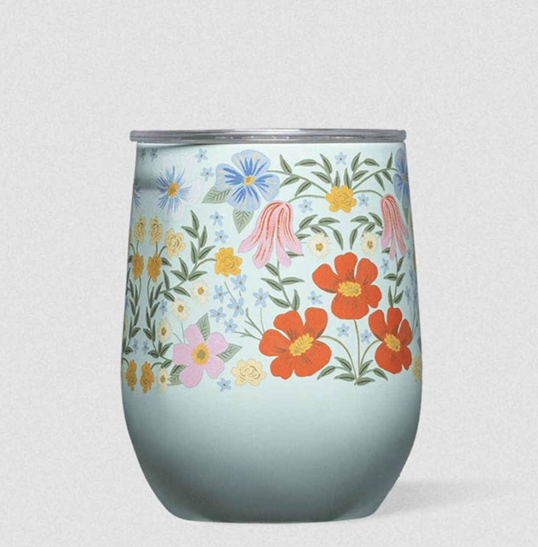 Corkcicle x Rifle Paper Co. Stemless Insulated Wine Glass
