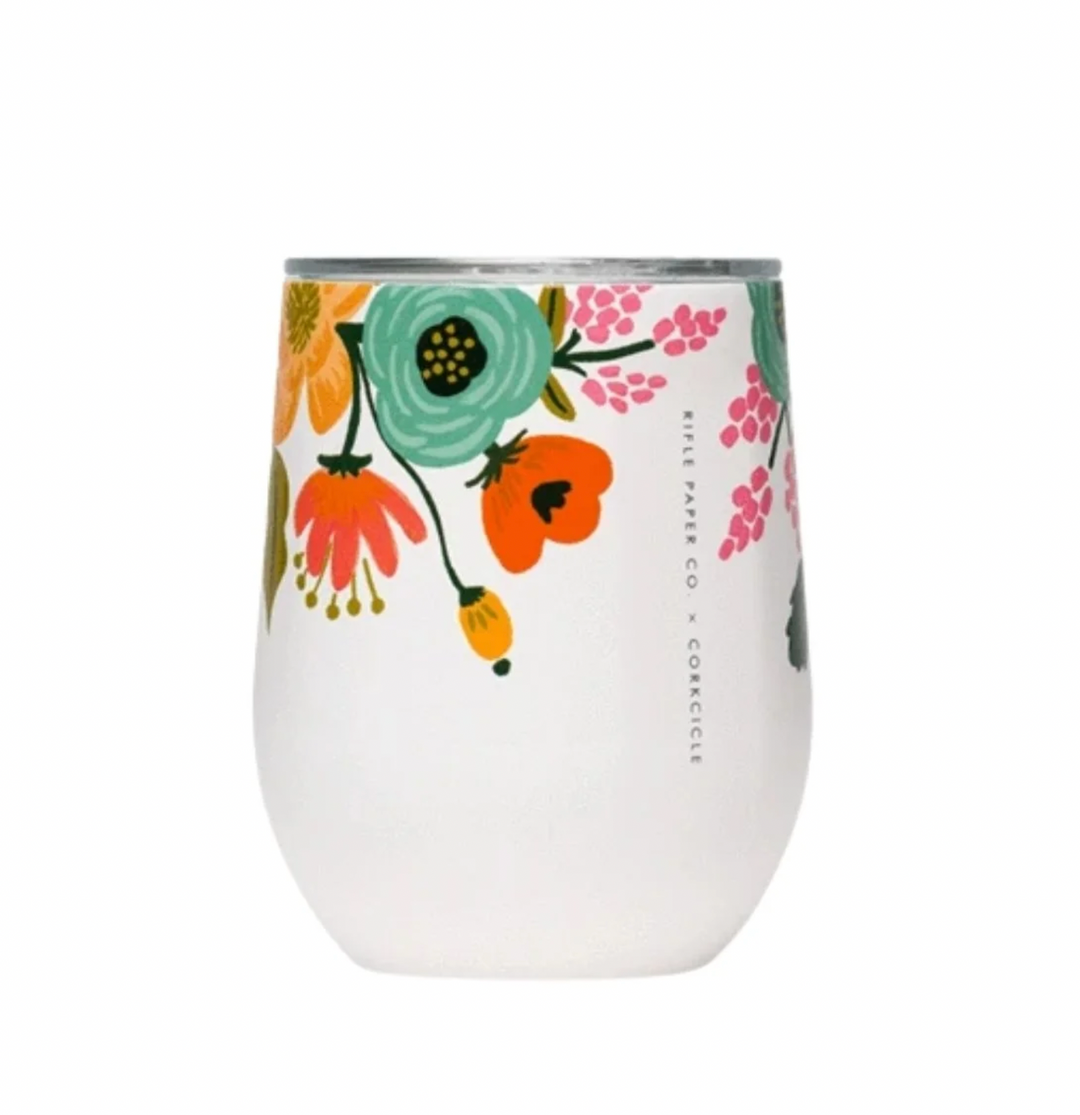Corkcicle x Rifle Paper Co. Stemless Insulated Wine Glass