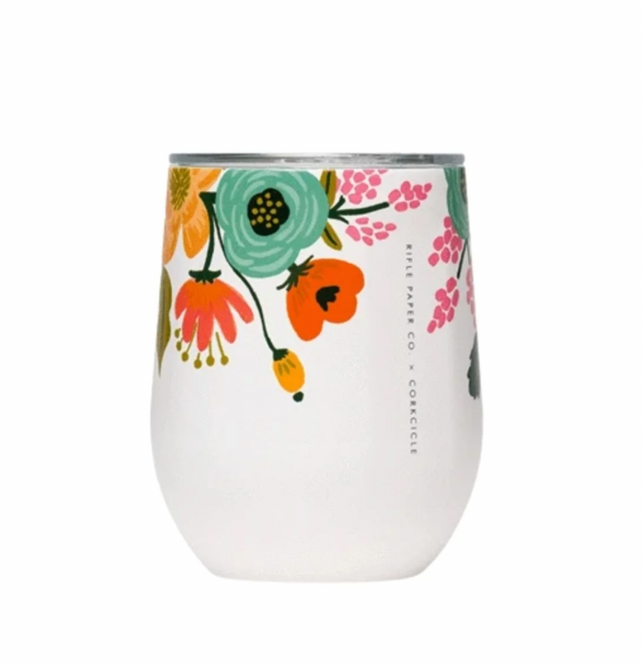 Corkcicle x Rifle Paper Co. Stemless Insulated Wine Glass