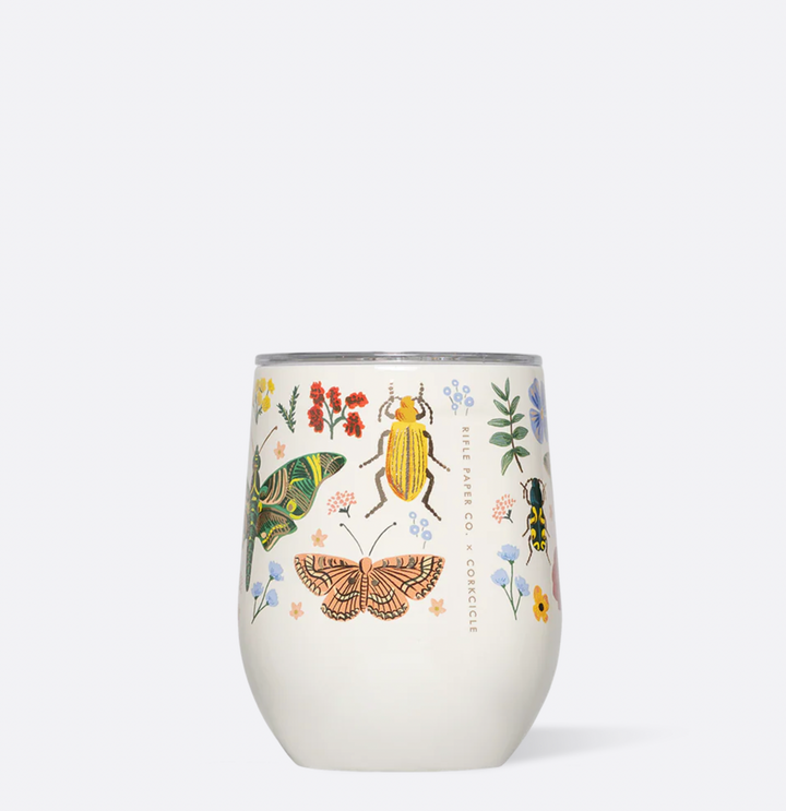Corkcicle x Rifle Paper Co. Stemless Insulated Wine Glass